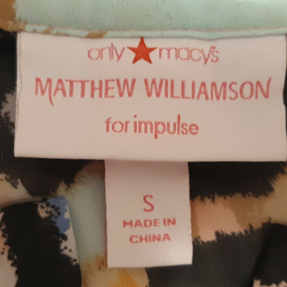 Matthew Williamson Impulse Top Womens Small Brown Leopard Print Ruffle Blouse - Picture 9 of 11